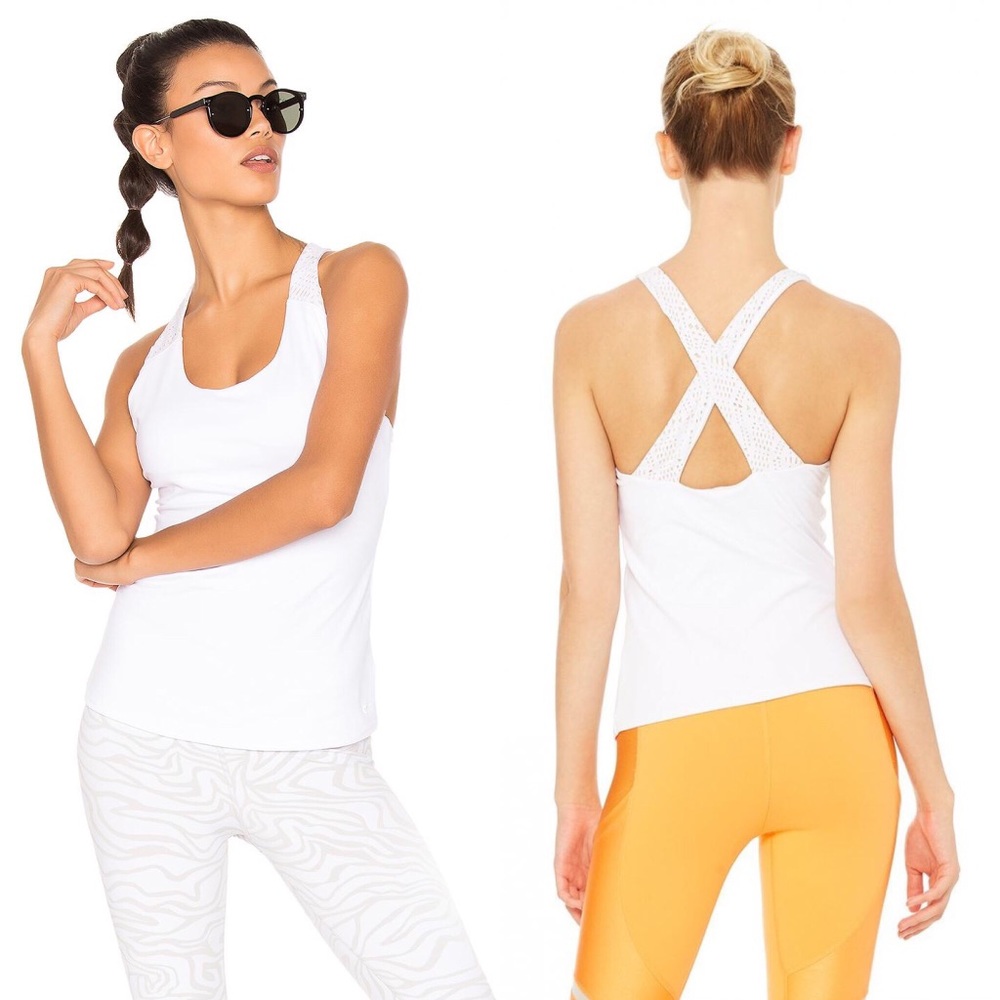 Alo Yoga Patina Bra Tank - White - Medium